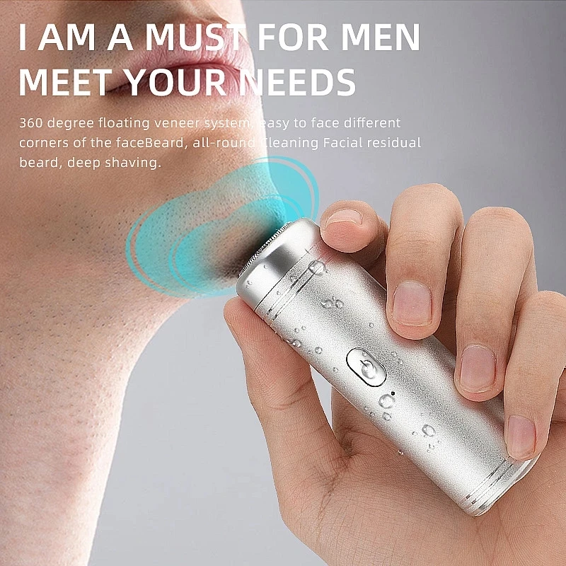 USB Rechargeable Painless Portable Metal Body 360° Facial Hair Trimmer Cutting Machine  Electric Beard Shaver Razor For Men p80 plasma cutting torch body