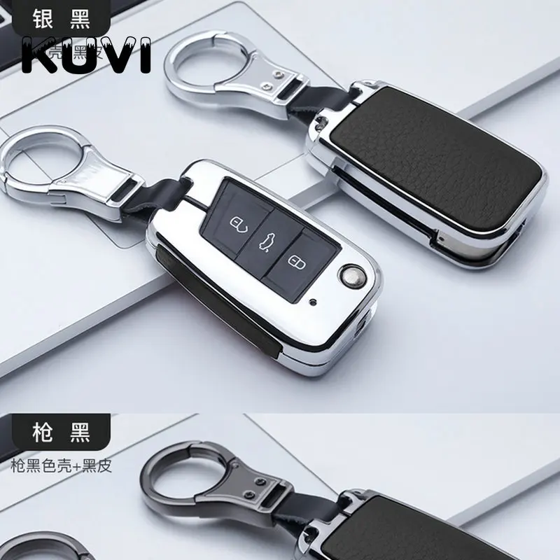 Кожаный чехол для ключей Volkswagen vw Golf 7 GTI R MK7 Tiguan Skoda Octavia A7 Karoq Seat Leon Ibiza защита