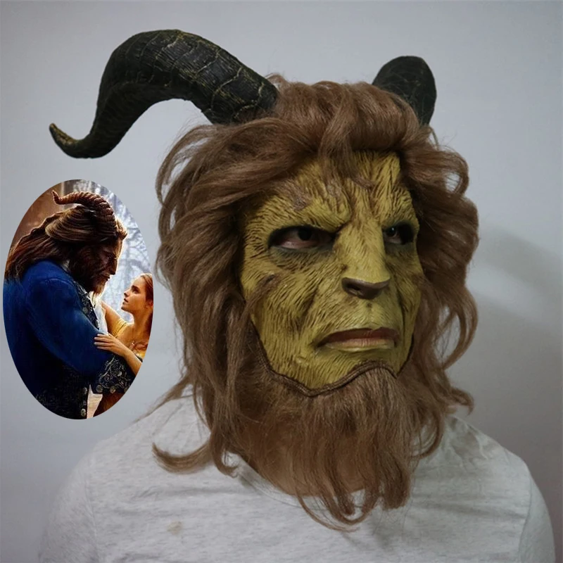 Beauty And The Beast Mask Cosplay Prince Beast Mask Halloween Carnival ...