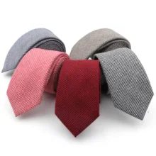 Pure Colorful Mens Fashion Tie Casual Cotton Plaid Striped Necktie 6CM Width Narrow Wedding Business for Men