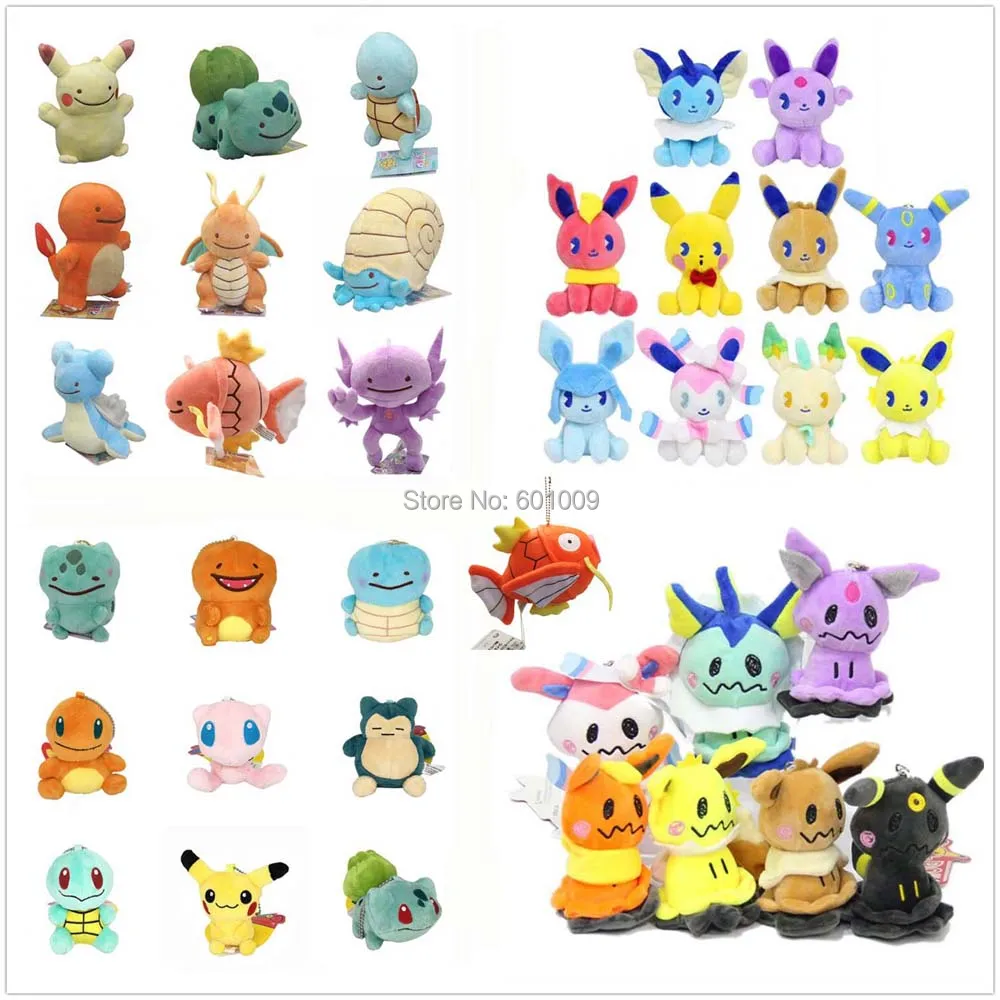 10/лот Ditto Metamon Bulbasaur Charmander Squirtle Snorlax Pika Evee Espeon Flareon Jolteon Sylveon Umbreon плюшевые игрушки в