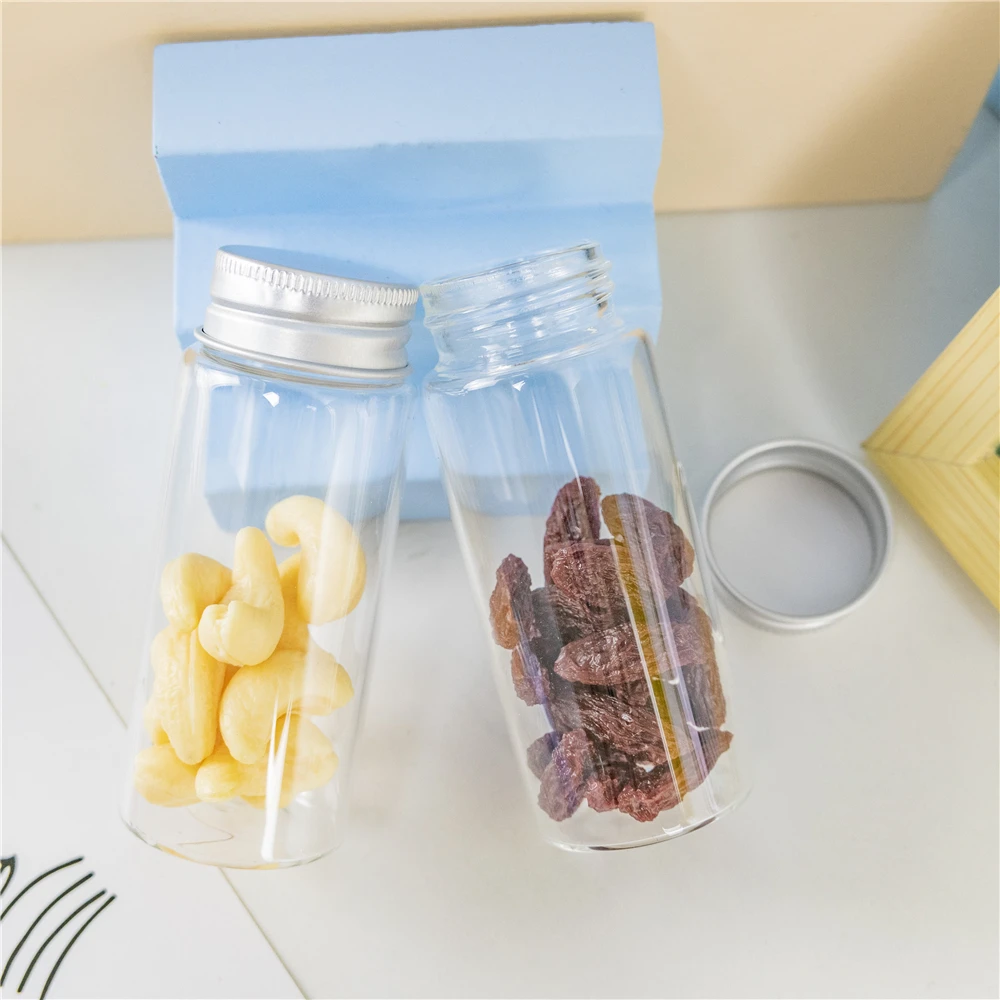 70ml 37x90x25mm Glass Bottle with Screw Cap Storage Bottle Glass Sealed Small Vials Jars Seal Leak Proof Jars 24pcs 5