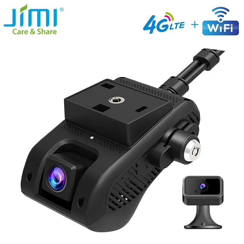 JIMI-cámara JC400 4G para salpicadero de coche, videocámara con WIFI, transmisión en vivo, seguimiento por aplicación/cortados de ordenador, combustible, lente Dual, DVR, 1080P, Bluetooth