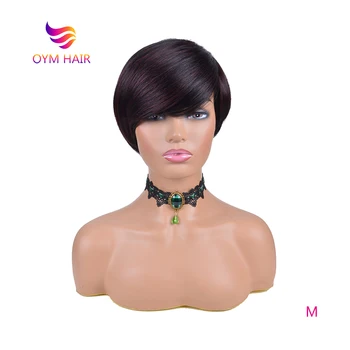 

OYM HAIR Short Human Hair Wigs For Black Women Machine Made Peruvian Cheap Fashion Straight Hair Wig 150%