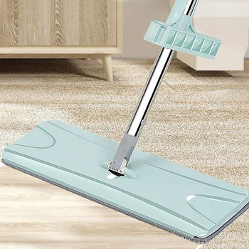 

Microfiber Cloth Floor Mop Hands-free Wash Flat Swab Home House Office Cleaning Tool Replaceable Cloth Household Mop