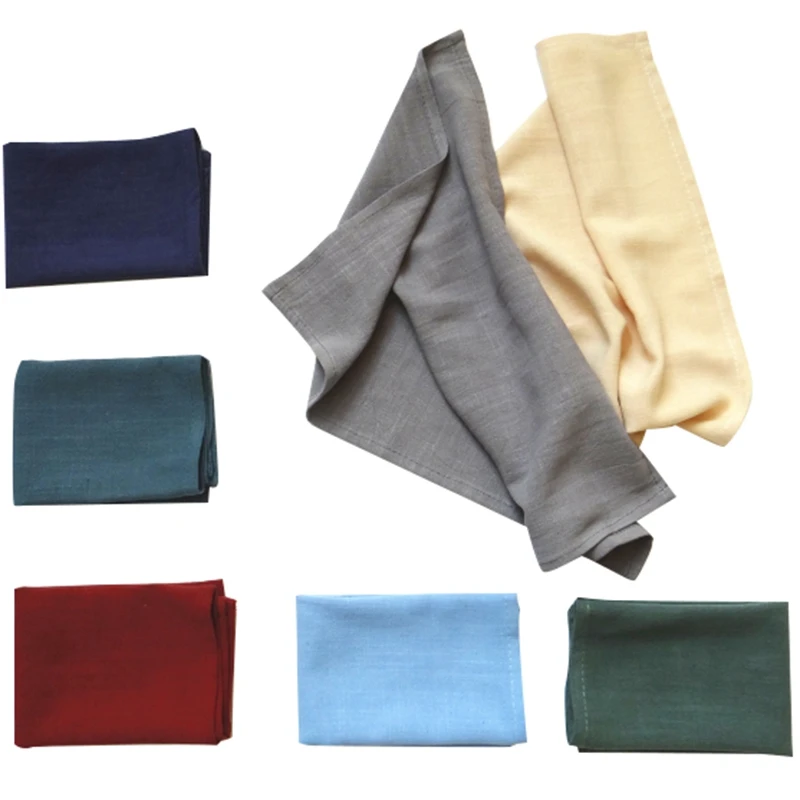  7Pcs Cotton Linen Cloth Table Napkin Polyester Handkerchief Cloth Tea Towel Dinner Party Xmas Solid