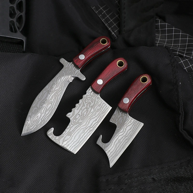 Mini kitchen Knife Unboxing Portable Small Blade Wine Bottle Opening Paper Cutting EDC Keychain Hanging Multi Survival Tools