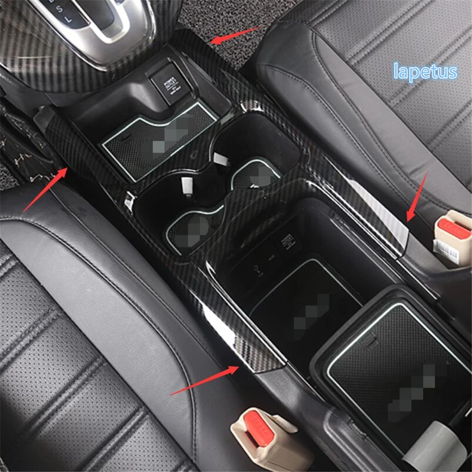 

Lapetus Front Middle Water Cup Holder Decoration Cover Trim Fit For Honda CRV CR-V 2017 2018 2019 ABS Matte / Carbon Fiber Look