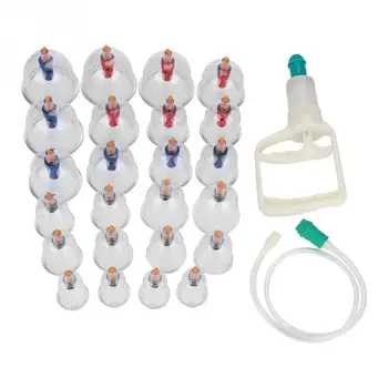 

24pcs/set Chinese Vacuum Cupping Device Suction Cups Medical Sucker Magnetic Treatment Apparatus Banks Body Massage Cans