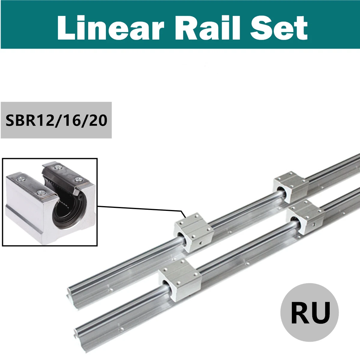 1000mm 500mm SBR 16 20 SBR16 SBR20 Linear Guide Rail Fully Supported Rod 300mm 