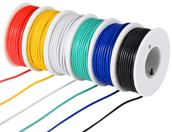 22 AWG Solid Wire Kit 6 Mix Colored 30 Feet Spools 22 Gauge Quality Jumper Wire 
