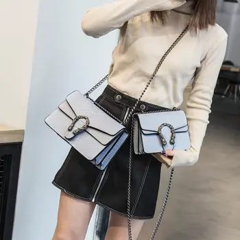 

2020 New Small Square Bag New Dionysus Bag Korean Fashion Snake Embossed Shoulder Bag Chain Crossbody Bag women Bag