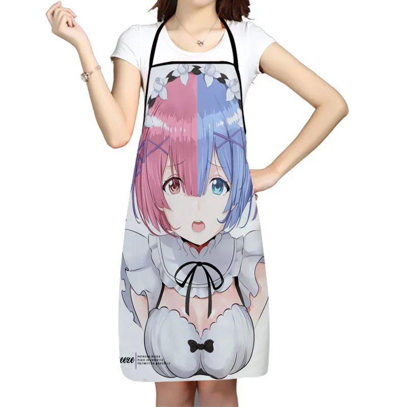 Re Life In A Different World From Zero Ram Apron Kitchen Aprons For Women Men Bibs Household Cleaning Pinafore Home Cook | Дом и сад
