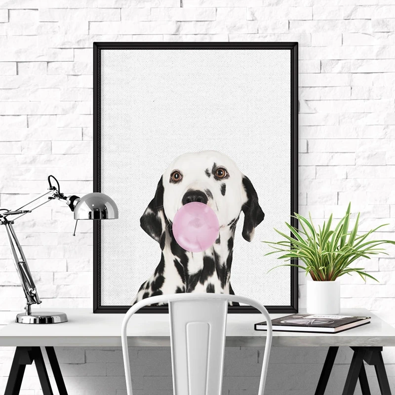 Dalmatian-Dog-Art-Painting-Bubble-Animal-Wall-Pictures-French-Bulldog-Photography-Posters-Canvas-Art-Prints-Nursery