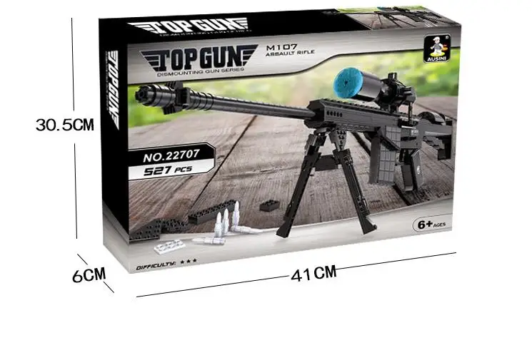 Ausini Guns Technic военный спецназ полиция снайперская винтовка M107 оружие 1:1 модель