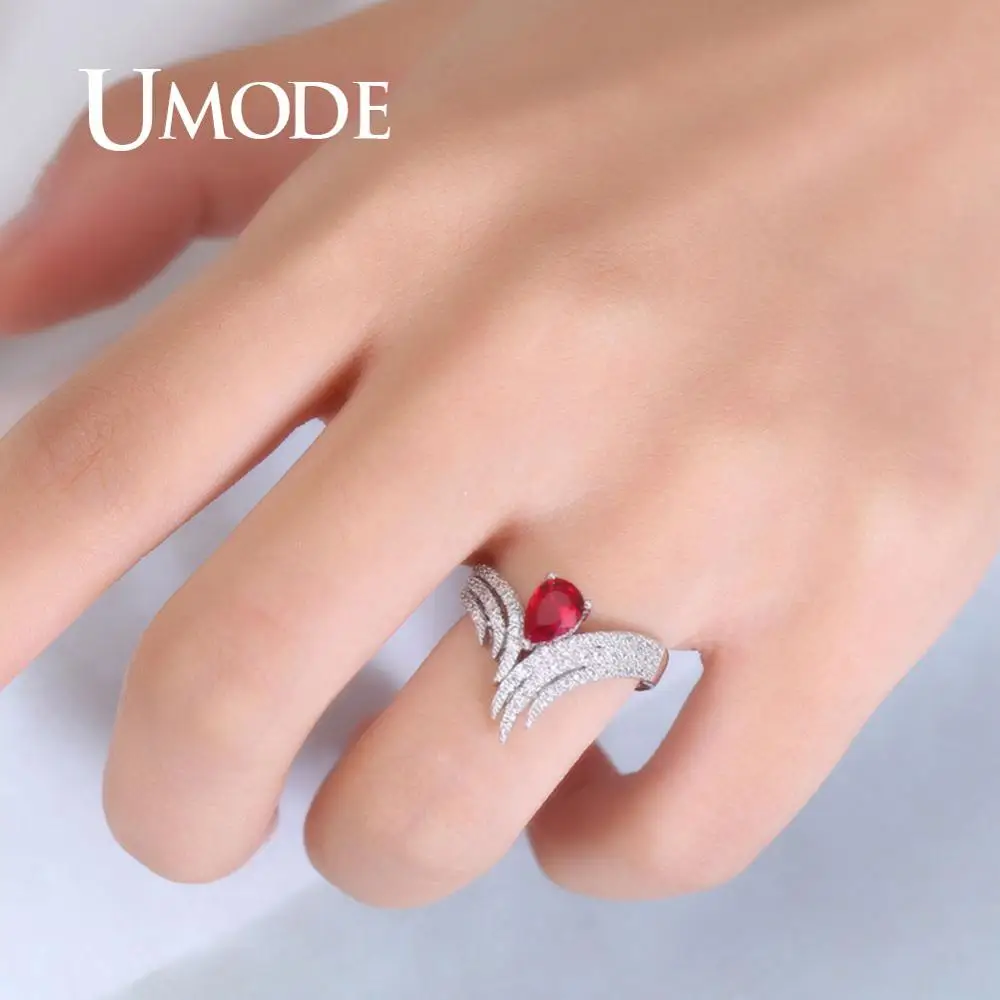 UMODE, женские кольца на палец, в форме капли, с кубическим цирконием, кольца для девочек, обручальные кольца, модные ювелирные изделия, подарки UR0581