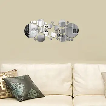 

30Pcs Acrylic 3D Mirror Wall Stickers Round Wall Decor DIY Wall Stickers Bedroom Kitchen Home Room Decoration for door room wall