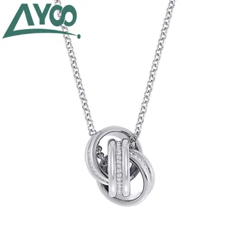 

AYOO high quality explosion three rounds in one ladies pendant necklace best gift woven design necklace for ladies