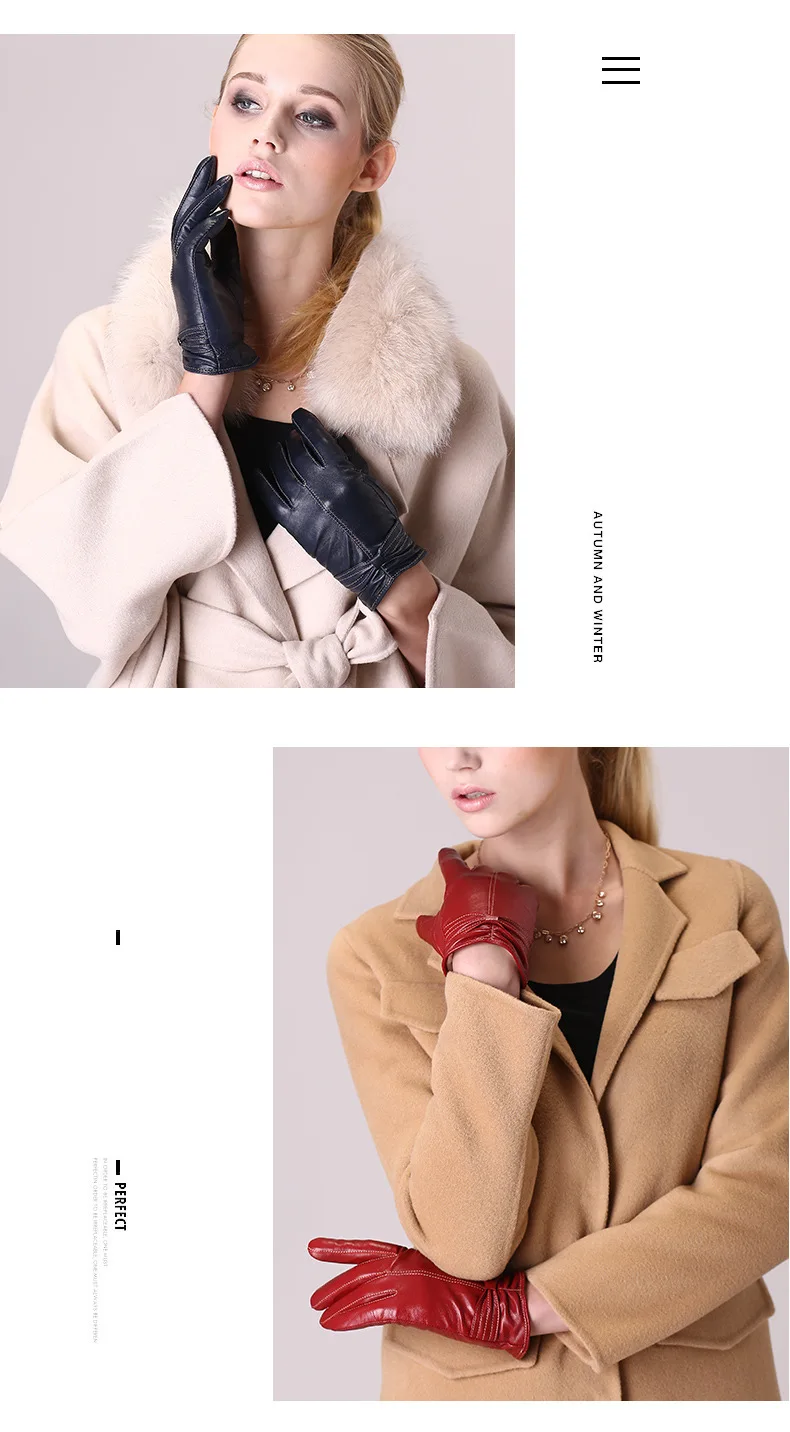 Glove Woman Genuine Leather варежки перчатки зимние варежки женские перчатки мужские Promotion Black Gloves Sheepskin