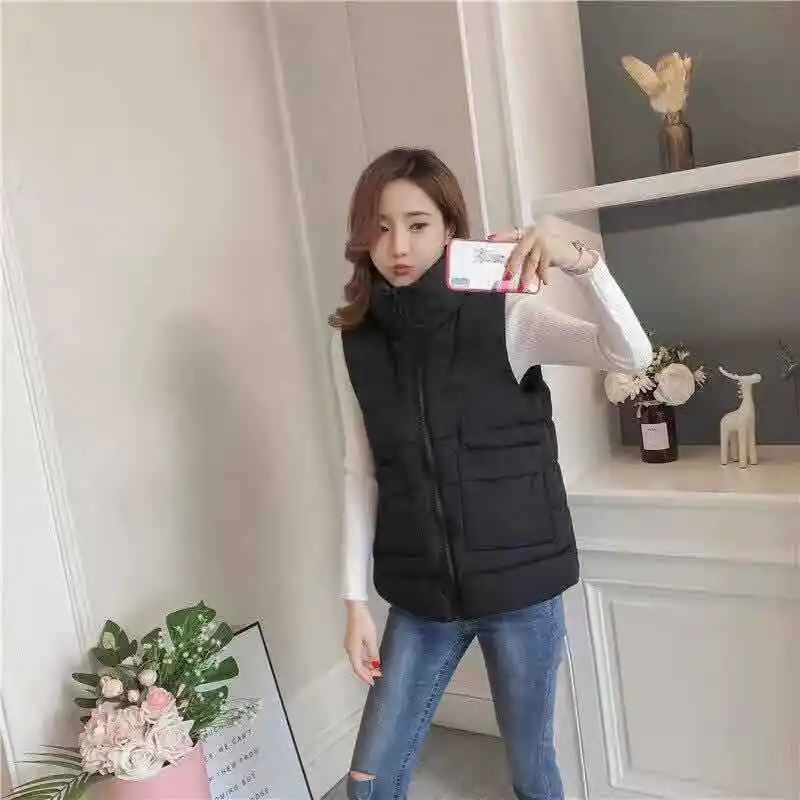 New Style down Feather Cotton Vest WOMEN'S Vest Coat Winter Thick Section Short Korean-style Autumn& Winter Vest