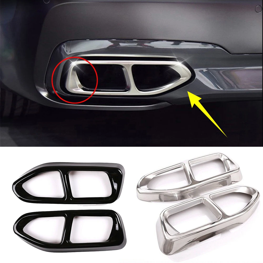Stainless Steel for BMW Series G11 G12 2016-2018 Exhaust Muffler Tail Pipe  Throat Cover Exterior Car Accessories AliExpress