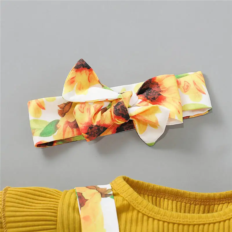 yellow color baby girl clothes set (8)