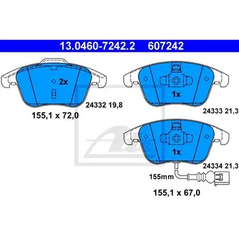 

Disc pads. \ VW Tiguan 1.4TFSi/2.0TDi 07 ATE 13046072422