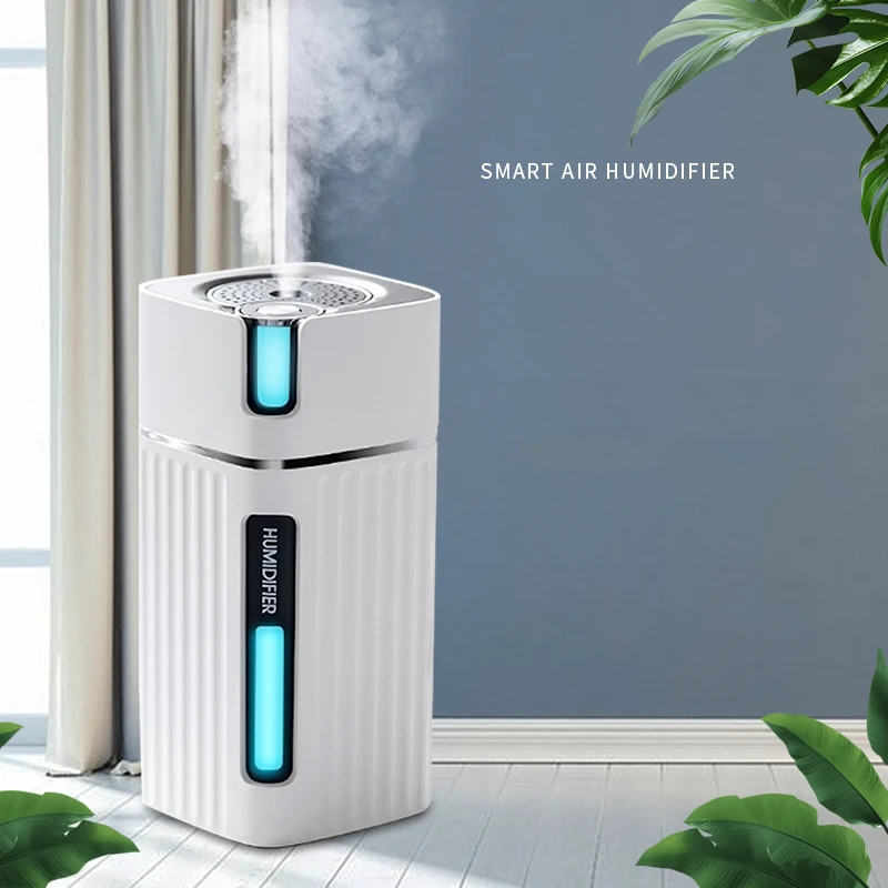 Humidificador de aire inteligente, difusor ultrasónico de vapor frío con luz LED de Color para oficina y coche, fabricante de niebla