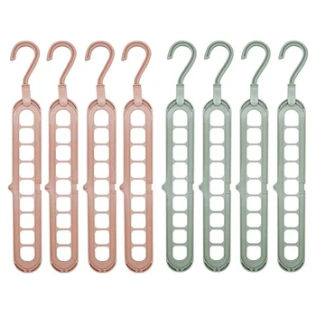 

Magic Clothes Hangers, 8 Pack Wardrobe Hangers Multi Functional Closet Hangers Rotate Anti-Skid Folding Hanger