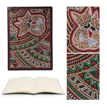 

Vintage Pattern DIY Notebook Special Shaped Diamond Painting 50 Pages A5 Drawing Book Writing Cross Stitch Crafts