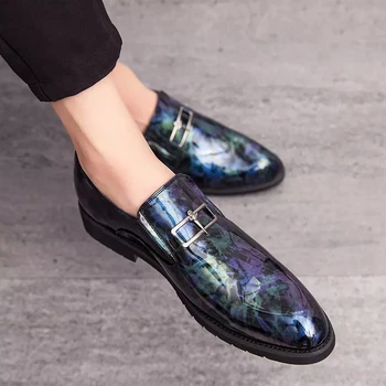 

Men PU Leather Fashion Shoes Low Heel Loafers Shoes Dress Shoes Brogue Shoes Spring Ankle Boots Vintage Classic Male CasualLP312