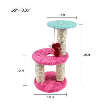 

Pet Cat Tree Scratcher Play Toy Three-layer Round Hole Kitty Climbing Frame K4UA