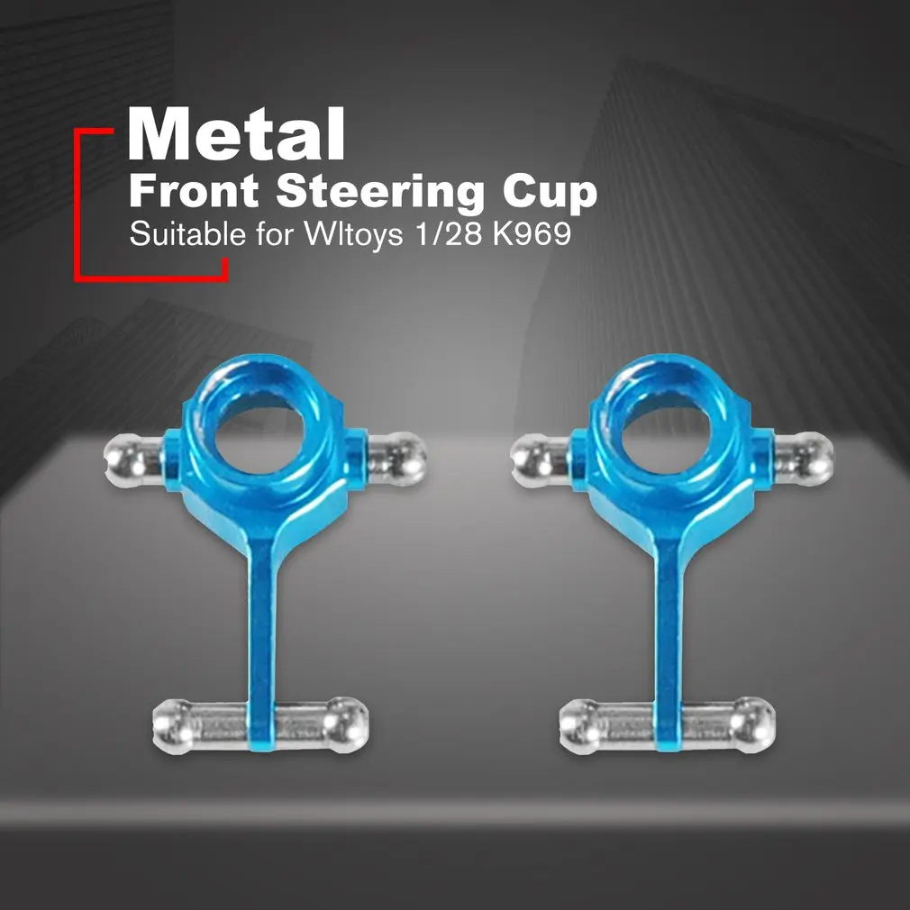 2pcs Upgraded Metal Parts Front Steering Cup RC Car Set Front Wheel Steering Controller for Wltoys 1/28 RC Car K969