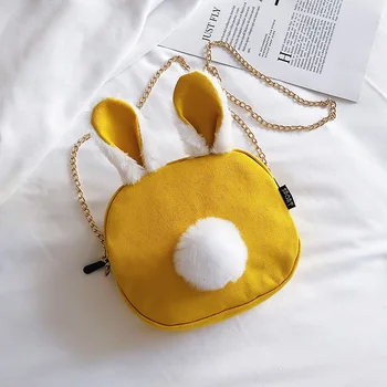 

Women Crossbady Bag Small Cute Cell Wallet Bag Phone Purse Bolso Mujer Cute Bunny Shape Mini Chain Bag Messenger Bag Handbags