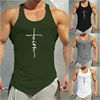 Gym Tank Top Men Letter Printing Faith Shirt Fitness Clothing Mens Summer Sports Casual Slim Graphic Tees Shirts Vest Tops 1