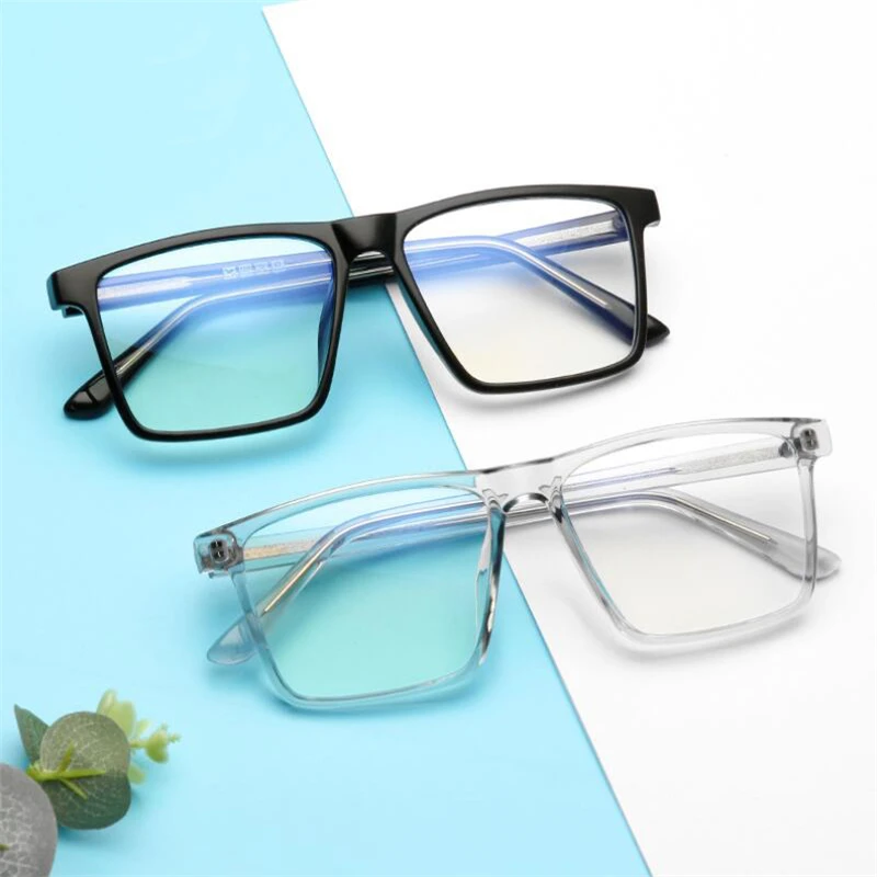 TR90 Overized Square Myopia Eyeglasses Anti Blue Rays Big Frame