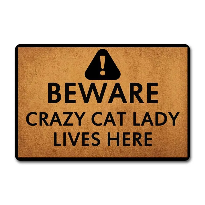 Белый Дверной Коврик С приветственной надписью Beware Crazy Cat Lady живёт здесь Забавный персональный дизайн открытый/Придверный коврик(23,6X15,7 дюйма) кухня Bathroo - Цвет: Белый