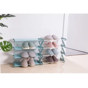 

Simple Multi Layer Shoe Rack Stainless Steel Easy Assemble Storage Shelf Metal Standing DIY Shoes Cabinet Living Room Furniture