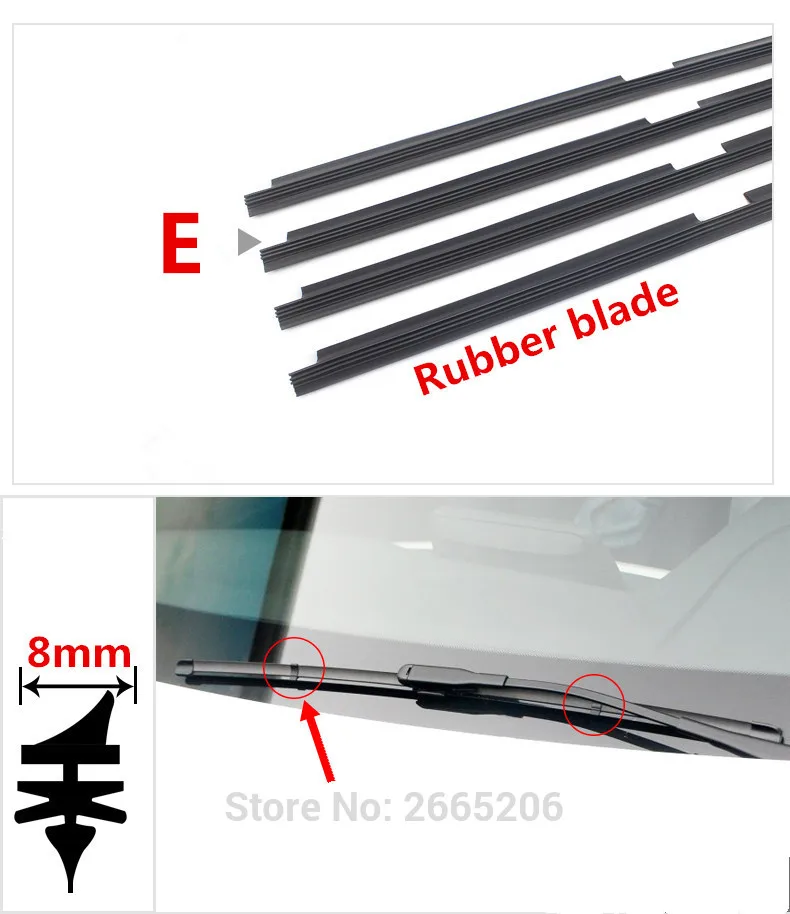 Free Shipping Car Windscreen Wipers Rubber Strip Wiper Blade For Dodge
