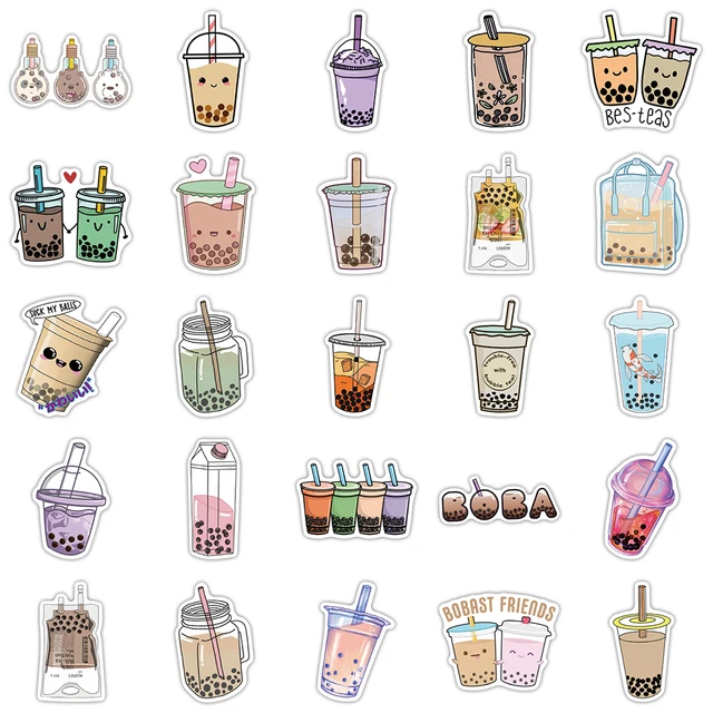 50PCS Cute Drink Anime Stickers Aesthetic Kawaii Laptop Guitar Luggage Fridge Phone Graffiti Sticker Decal Kid Classic Toys 4