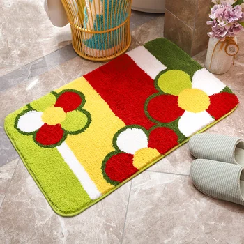 

Bedroom Mat Coral Velvet Anti-Slip Kitchen Bath Mat Carpet Bathroom Toliet Living Room Rug Washable Tapete Banheiro Door Mat