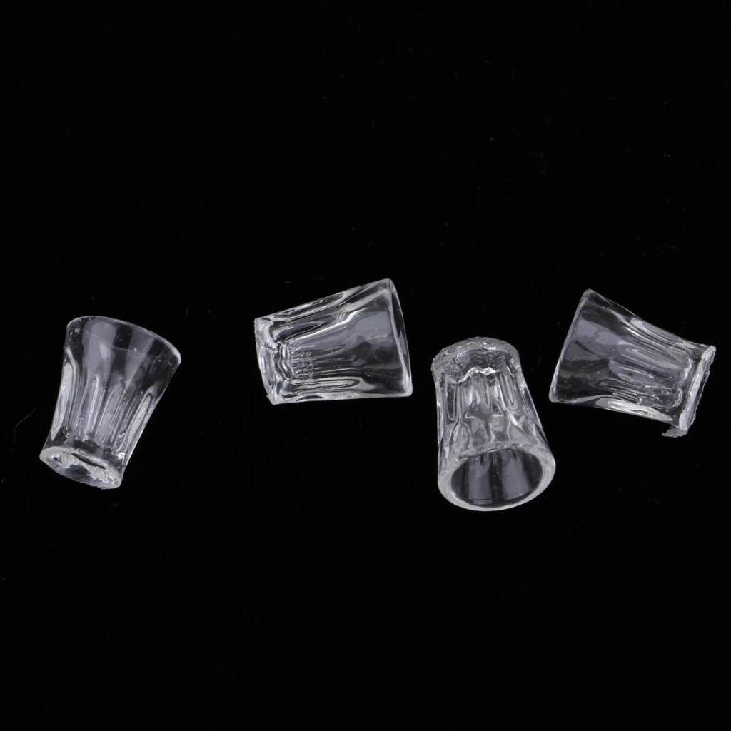 1:12 Dollhouse Miniature Kitchen Tableware Supplies Water Glasses 4pcs