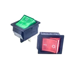 2 pcs 6 pcs KCD4 31*25mm DPST 4 Pin 16A/250V LED Red/Green Snap-in ON/OFF Position Snap Boat Rocker Switch Copper feet