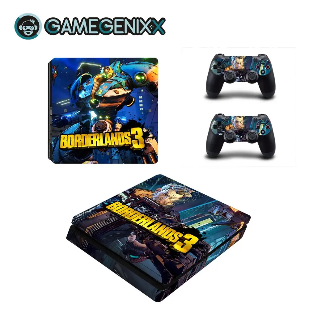 GAMEGENIXX Кожа Наклейка Защитная Наклейка Обложка для PS4 Slim консоли и 2 контроллеров-borderland 3
