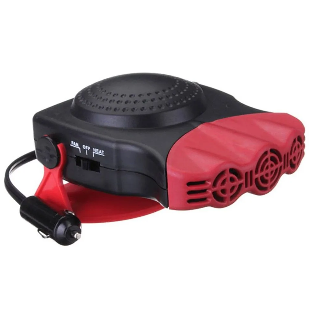 2 In 1 12V 150W Auto Car Heater Portable Car Heater Heating Fan With Swing-out Handle Cooling Fan 3-Outlet Defrosts Defogger#2 - Название цвета: Красный