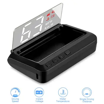 

Mirror HUD Car Head Up Display Auto HUD OBD2 Car Speed Projector KMH MPH Speedometer Car Detector Oil Consumption
