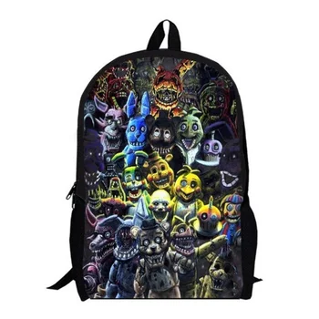 

16 Inch Backpacks Five Nights At Freddy's Fnaf Schoolbag Backpack Kid Double Layer Bag Fashion Casual Travel Laptop Bagpack Bags