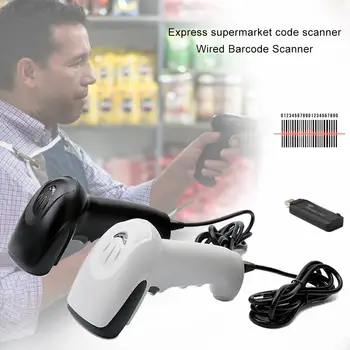 

Portable Bar Code Reader Red Light Handheld Barcode Scanner Multifunctional 1D Wired CCD Scanner