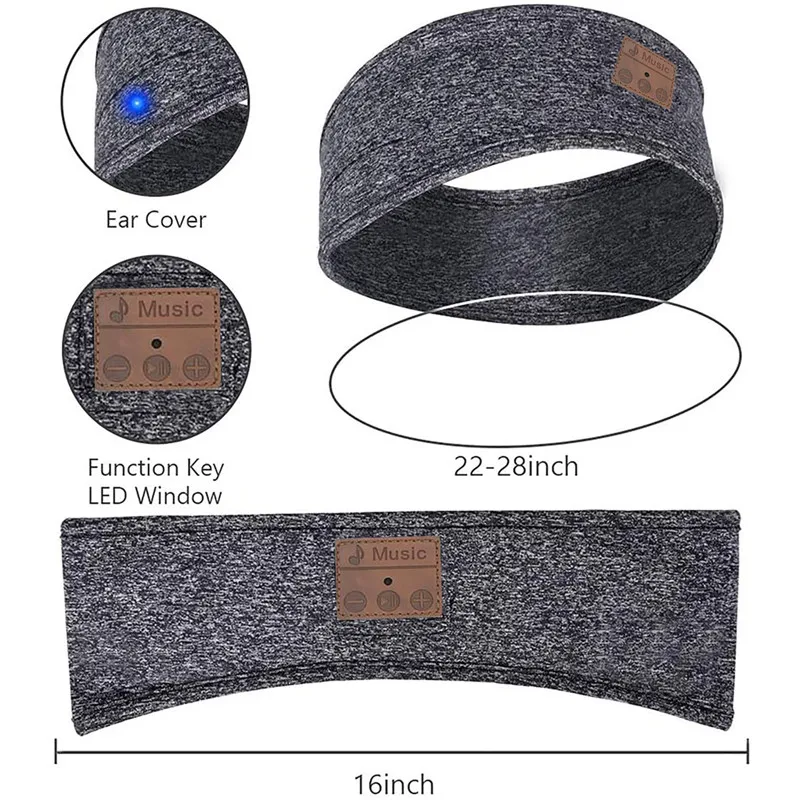 Man&Women Sleeping Headphone Bluetooth-Compatible Wireless Music Sport Headbands Soft Eye Mask Headset with Mic Yoga Hair Bands - ANKUX Tech Co., Ltd