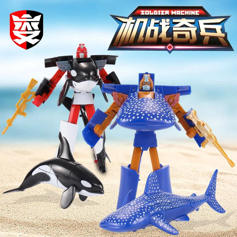 Kay Children Music Ocean Park Kingdom Transformation Dolphin Great White Orca Whale Robot Educational Toy